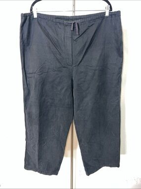 Fitigues Silk Cotton Black Drawstring Casual Crop  Pants